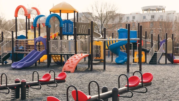 empty playground outside the tianjin international school early childhood center