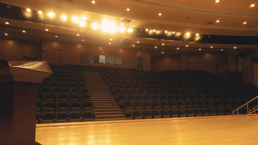 empty auditorium inside tianjin international school facilities